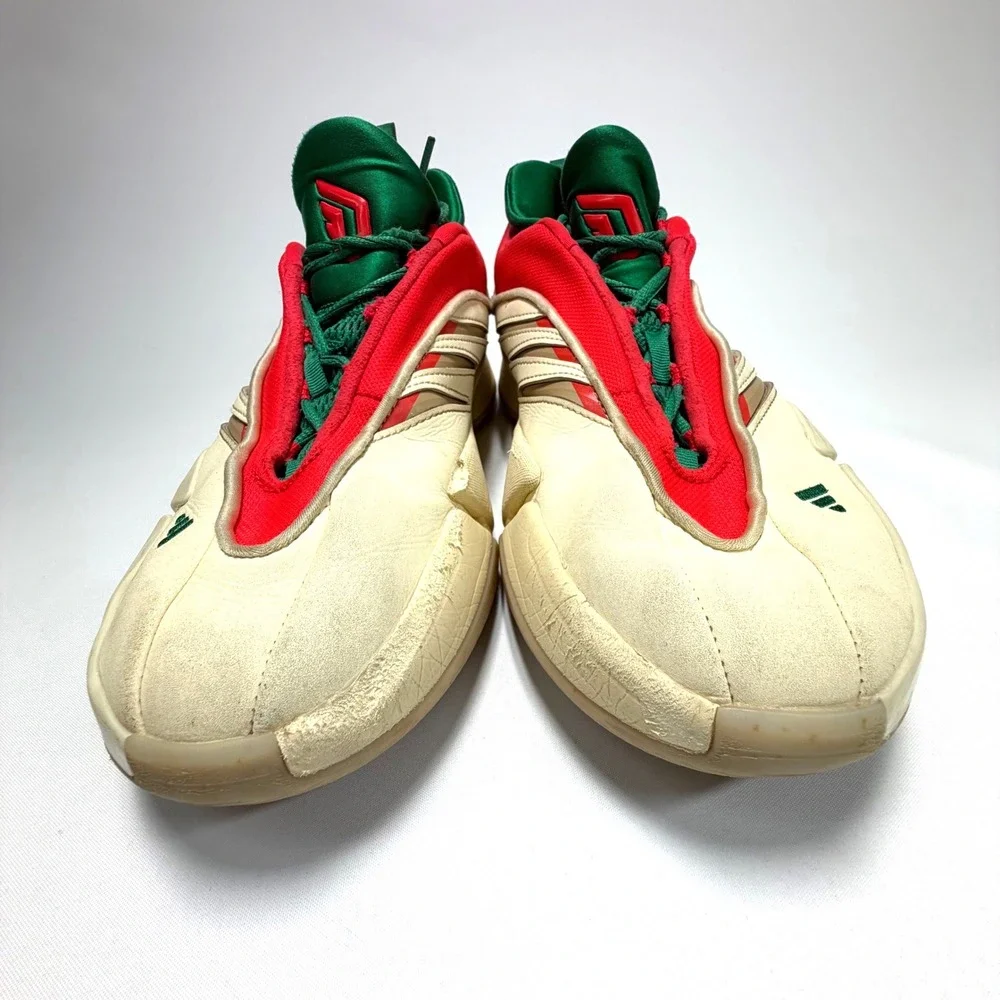 Adidas Dame Basketball Shoes‎ Mens 12 Red Green Cream Sneakers